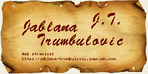 Jablana Trumbulović vizit kartica